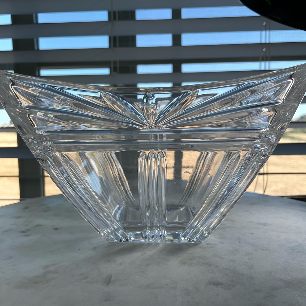 A Marquis of Waterford cut crystal square bowl